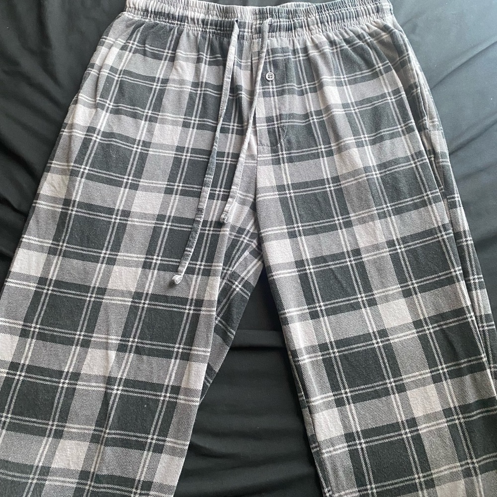 Black and grey pajama pants